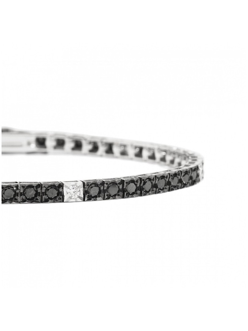 Acquista Bracciale Tennis Recarlo con diamanti neri su Stroppiana.net