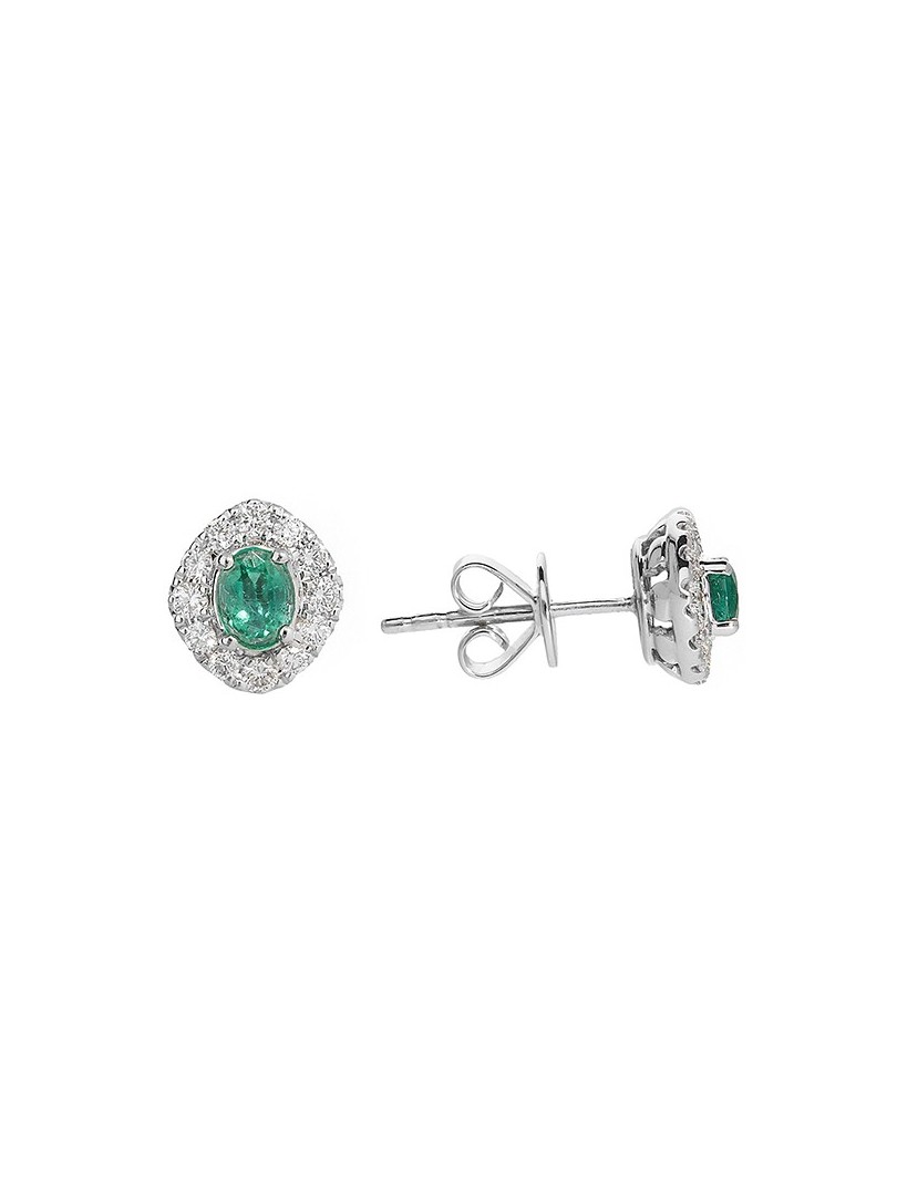 Giorgio Visconti earrings with emeralds and diamonds in outline