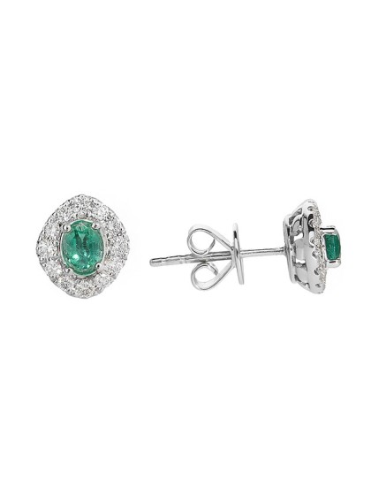 Giorgio Visconti earrings with emeralds and diamonds in outline