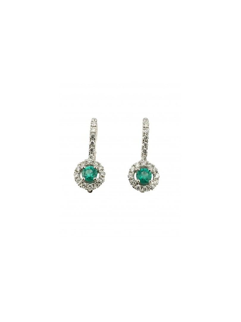 Giorgio Visconti earrings with emeralds and diamonds in outline