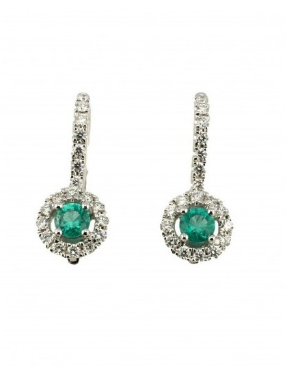 Giorgio Visconti earrings with emeralds and diamonds in outline