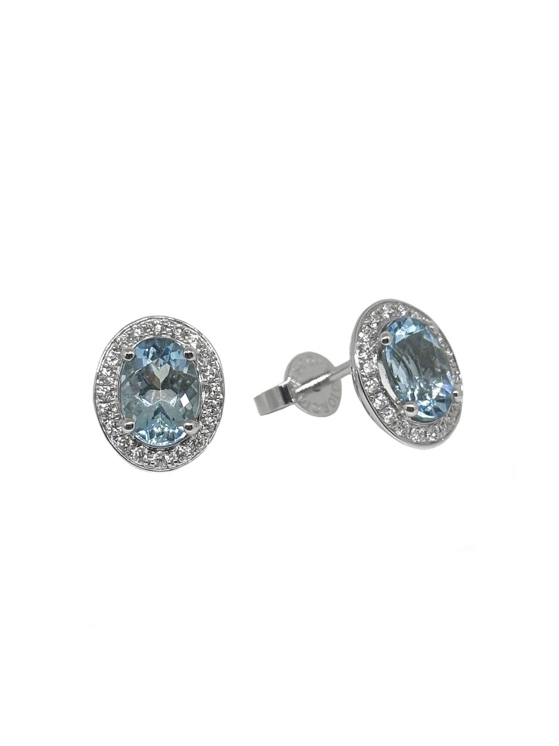 Giorgio Visconti earrings with acquamarine and diamonds