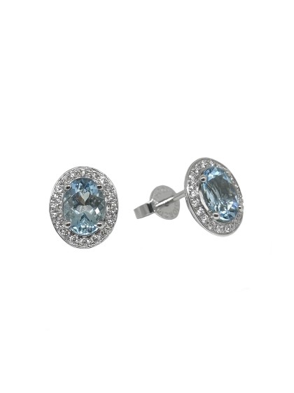 Giorgio Visconti earrings with acquamarine and diamonds