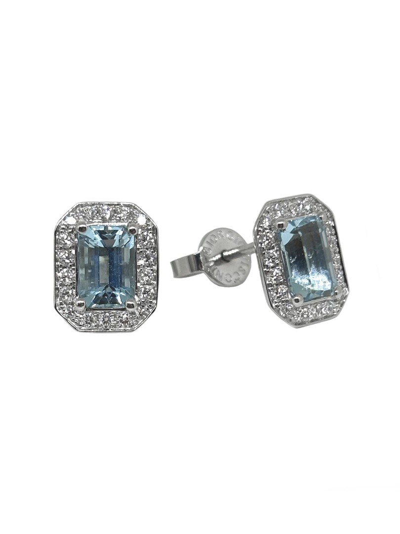 Giorgio Visconti earrings with acquamarine and diamonds