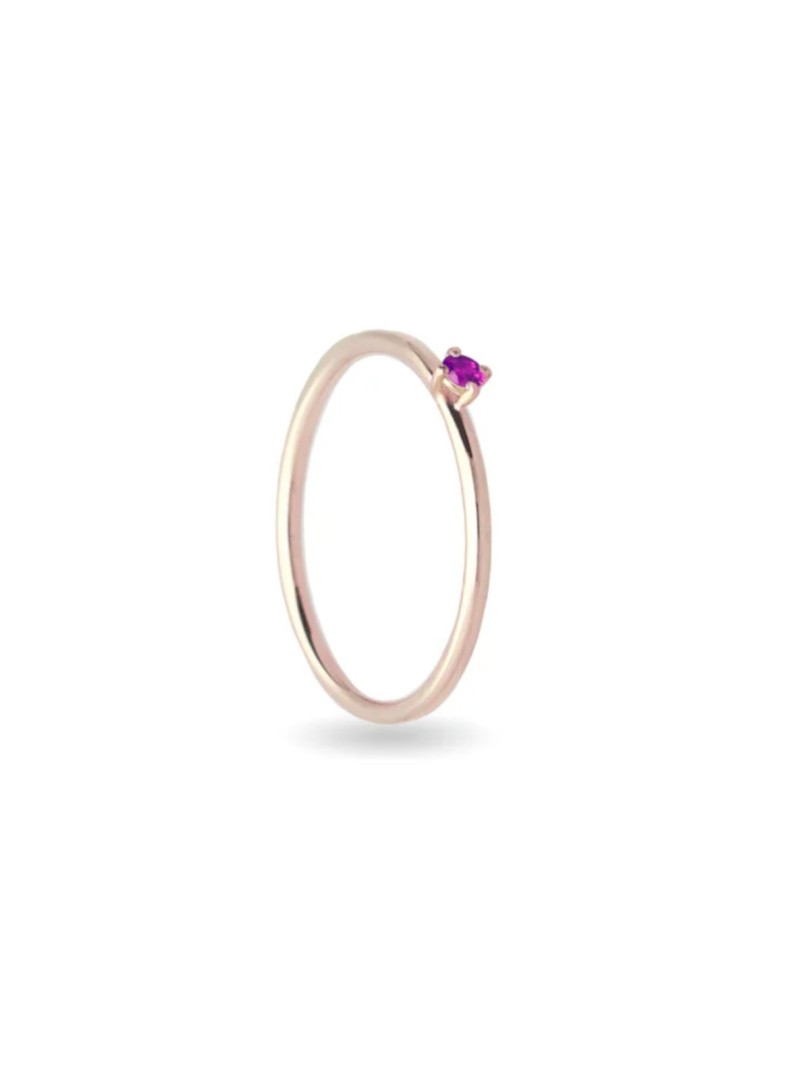 Anello Filodamore in oro rosa con rubino