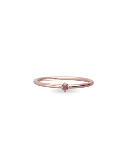 Filodamore ring in rose gold with brown diamond