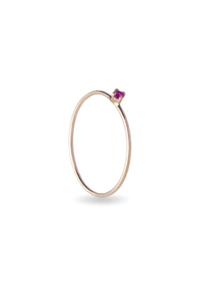 Anello Filodamore in oro Rosa con Rubino